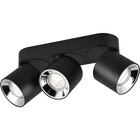 HLW LED LED Plafondlamp - Plafondverlichting - Trion Pinati - GU10 Fitting - 3-lichts - Rond - Mat Zwart - Metaal