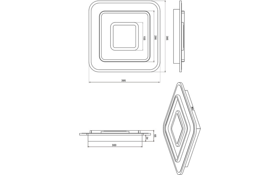 HLW LED LED Ceiling Light - Trion Gora - 46W - Adjustable color - Dimmable - Square - Matte White - Metal