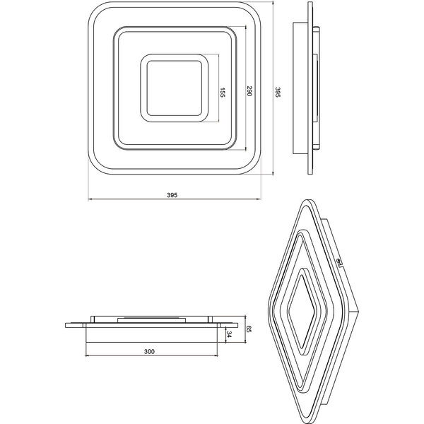 HLW LED LED Plafondlamp - Trion Gora - 46W - Aanpasbaar kleur - Dimbaar - Vierkant - Mat Wit - Metaal HLW LED LED Plafondlamp - Trion Gora - 46W - Aanpasbaar kleur - Dimbaar - Vierkant - Mat Wit - Metaal