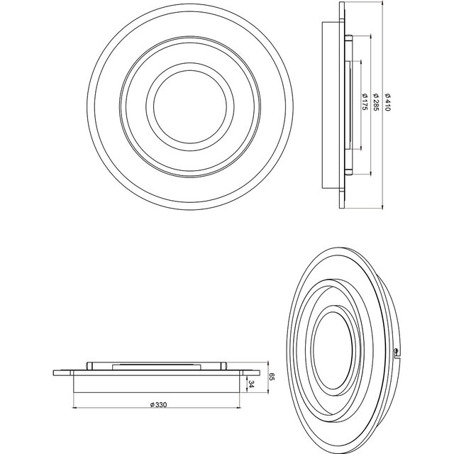 HLW LED LED Plafondlamp - Trion Gora - 46W - Aanpasbaar kleur - Dimbaar - Rond - Mat Wit - Metaal HLW LED LED Plafondlamp - Trion Gora - 46W - Aanpasbaar kleur - Dimbaar - Rond - Mat Wit - Metaal