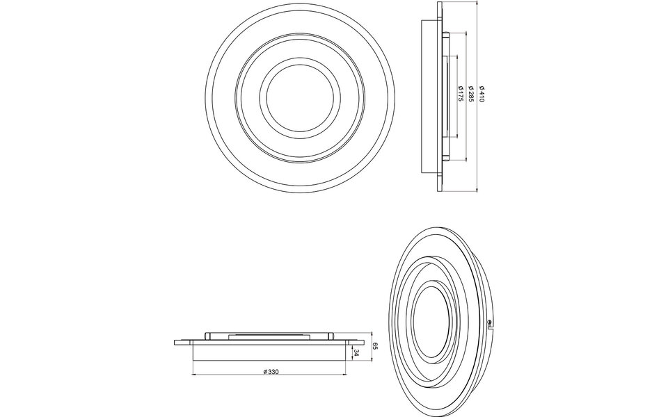 HLW LED LED Ceiling Light - Trion Gora - 46W - Adjustable color - Dimmable - Round - Matte White - Metal