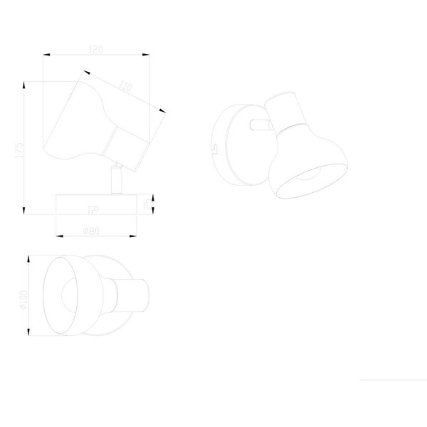 HLW LED LED Wandspot - Trion Livori - E14 Fitting - 1-lichts - Rond - Mat Zwart - Metaal HLW LED LED Wandspot - Trion Livori - E14 Fitting - 1-lichts - Rond - Mat Zwart - Metaal