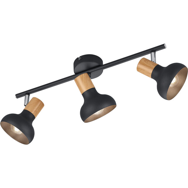 LED Plafondspot Trion Livori Mat Zwart - 3x E14 Binnenverlichting