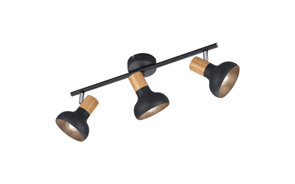 HLW LED LED Plafondspot - Trion Livori - E14 Fitting - 3-lichts - Rechthoek - Mat Zwart - Metaal