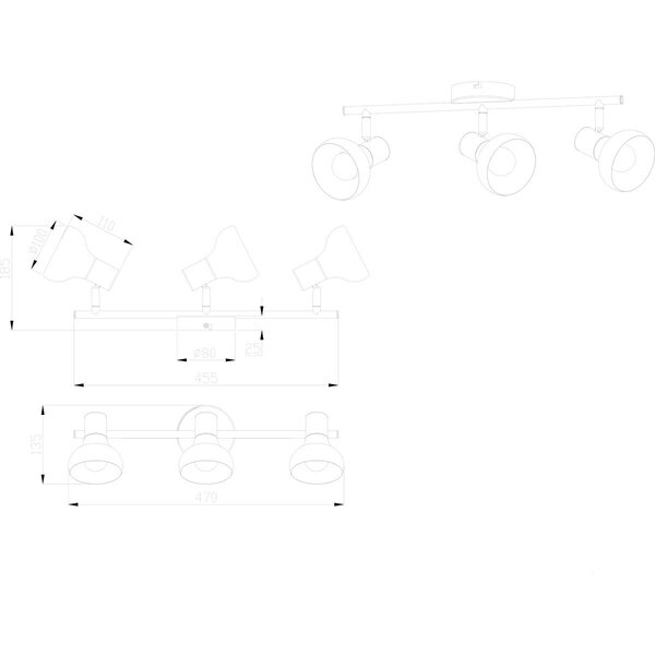 HLW LED LED Plafondspot - Trion Livori - E14 Fitting - 3-lichts - Rechthoek - Mat Wit - Metaal HLW LED LED Plafondspot - Trion Livori - E14 Fitting - 3-lichts - Rechthoek - Mat Wit - Metaal