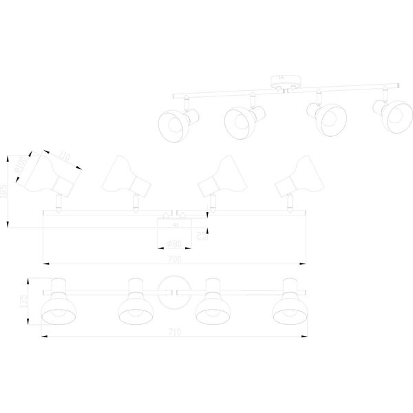 HLW LED LED Plafondspot - Trion Livori - E14 Fitting - 4-lichts - Rechthoek - Mat Wit - Metaal HLW LED LED Plafondspot - Trion Livori - E14 Fitting - 4-lichts - Rechthoek - Mat Wit - Metaal