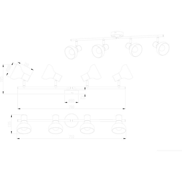 HLW LED LED Plafondspot - Trion Livori - E14 Fitting - 4-lichts - Rechthoek - Mat Zwart- Metaal HLW LED LED Plafondspot - Trion Livori - E14 Fitting - 4-lichts - Rechthoek - Mat Zwart- Metaal