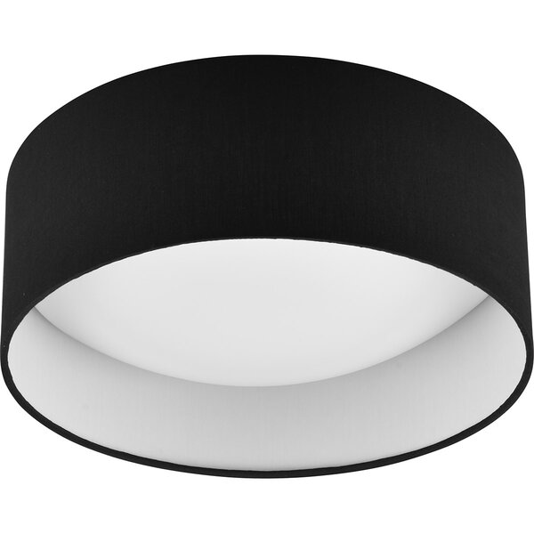 HLW LED LED Plafondlamp - Trion Lukaku - Warm Wit - 3000K - 12W - Rond - Zwart - Textiel HLW LED LED Plafondlamp - Trion Lukaku - Warm Wit - 3000K - 12W - Rond - Zwart - Textiel