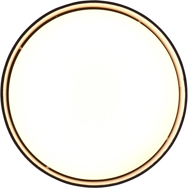 HLW LED LED Ceiling Lamp - Trion Lukaku - Warm White - 3000K - 12W - Round - Black - Textile