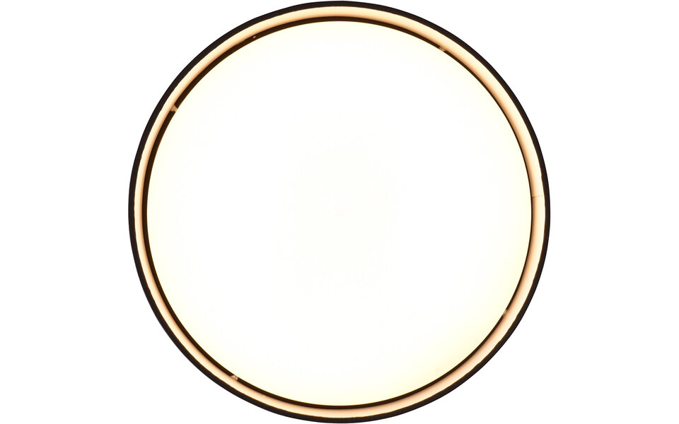 HLW LED LED Plafondlamp - Trion Lukaku - Warm Wit - 3000K - 12W - Rond - Zwart - Textiel