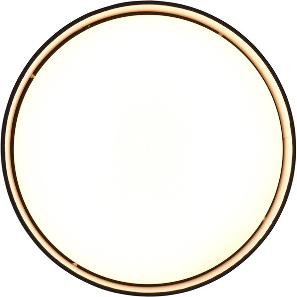 HLW LED LED Plafondlamp - Trion Lukaku - Warm Wit - 3000K - 12W - Rond - Zwart - Textiel HLW LED LED Plafondlamp - Trion Lukaku - Warm Wit - 3000K - 12W - Rond - Zwart - Textiel