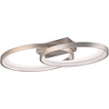 LED Plafondlamp - Plafondverlichting - Trion Gela - 25W - Warm Wit 3000K - Rond - Mat Nikkel - Metaal