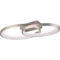 Trion Gela LED plafondlamp Ø570 mm mat nikkel dimbaar