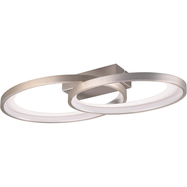 Trion Gela LED plafondlamp Ø570 mm mat nikkel dimbaar Verlichting per ruimte