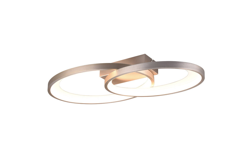 HLW LED LED Plafondlamp - Plafondverlichting - Trion Gela - 25W - Warm Wit 3000K - Rond - Mat Nikkel - Metaal