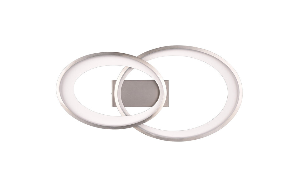 HLW LED LED Plafondlamp - Plafondverlichting - Trion Gela - 25W - Warm Wit 3000K - Rond - Mat Nikkel - Metaal