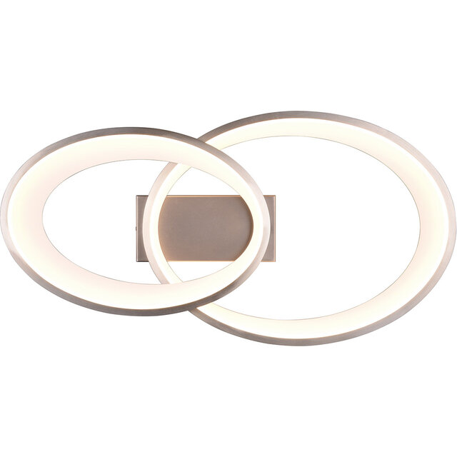 HLW LED LED Plafondlamp - Plafondverlichting - Trion Gela - 25W - Warm Wit 3000K - Rond - Mat Nikkel - Metaal