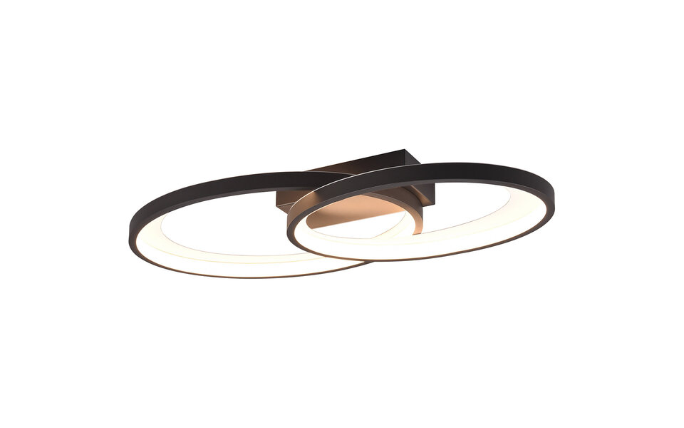 HLW LED LED Ceiling Lamp - Ceiling Lighting - Trion Gela - 25W - Warm White 3000K - Round - Black White - Metal