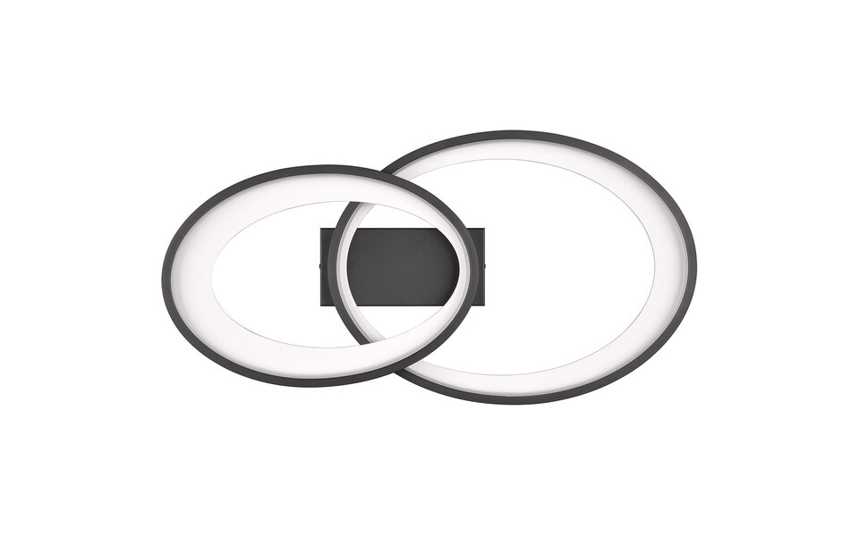 HLW LED LED Plafondlamp - Plafondverlichting - Trion Gela - 25W - Warm Wit 3000K - Rond - Zwart Wit - Metaal