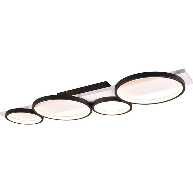 Trion Rameda LED plafondlamp mat zwart 44W 3000K dimbaar Verlichting per ruimte