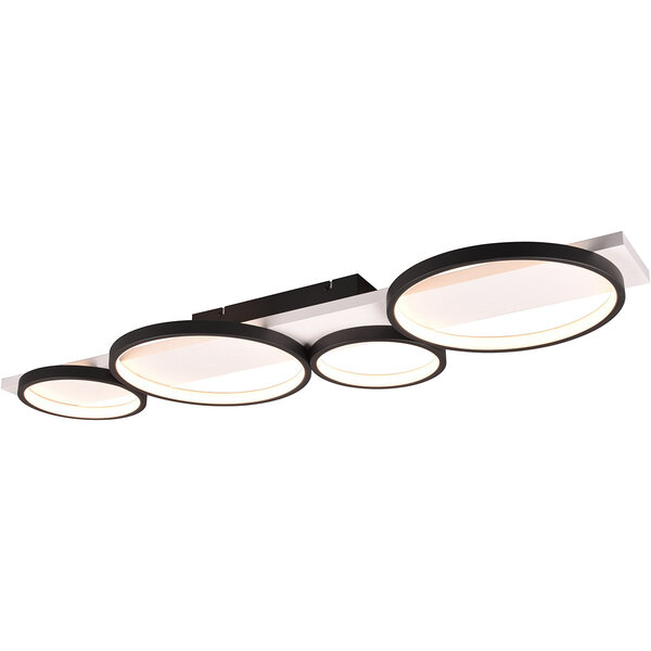 HLW LED LED Plafondlamp - Trion Rameda - 44W - Warm Wit 3000K - Dimbaar - Rechthoek Rond - Mat Zwart - Metaal HLW LED LED Plafondlamp - Trion Rameda - 44W - Warm Wit 3000K - Dimbaar - Rechthoek Rond - Mat Zwart - Metaal