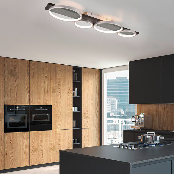 HLW LED LED Plafondlamp - Trion Rameda - 44W - Warm Wit 3000K - Dimbaar - Rechthoek Rond - Mat Zwart - Metaal HLW LED LED Plafondlamp - Trion Rameda - 44W - Warm Wit 3000K - Dimbaar - Rechthoek Rond - Mat Zwart - Metaal