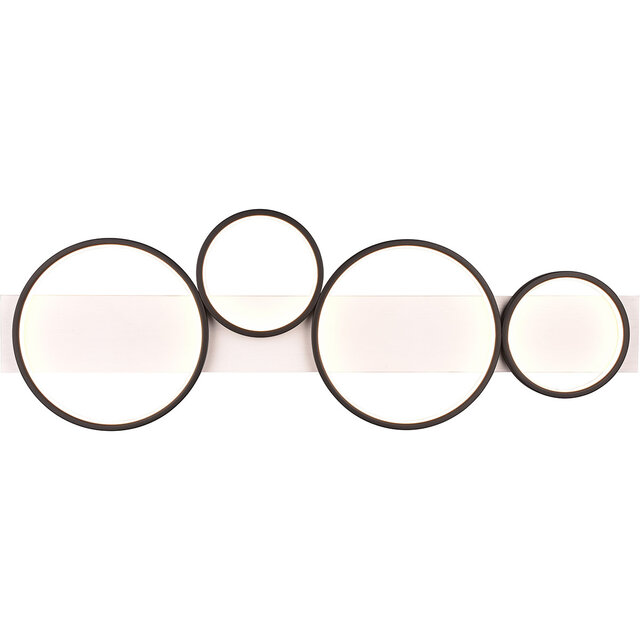 HLW LED LED Ceiling Lamp - Trion Rameda - 44W - Warm White 3000K - Dimmable - Rectangular Round - Matte Black - Metal