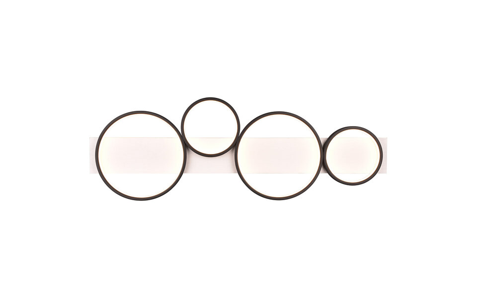 HLW LED LED Plafondlamp - Trion Rameda - 44W - Warm Wit 3000K -  Dimbaar - Rechthoek Rond - Mat Zwart - Metaal