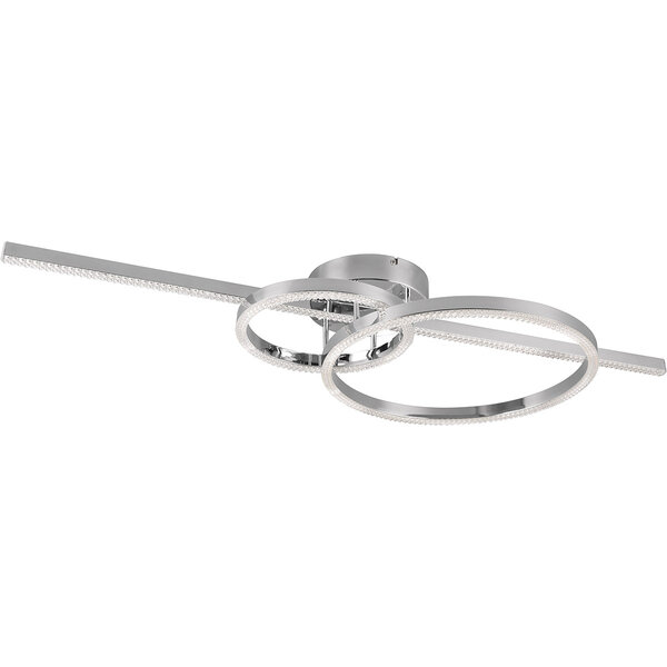 HLW LED LED Plafondlamp - Trion Atilla - 54W - Aanpasbare kleur - Dimbaar - Mat Chroom - Metaal