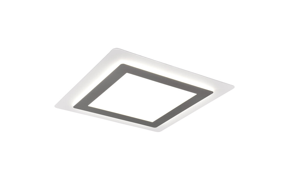 HLW LED LED Ceiling Light - Trion Groan - 46W - Adjustable color - Dimmable - Square - Matte Nickel - Metal