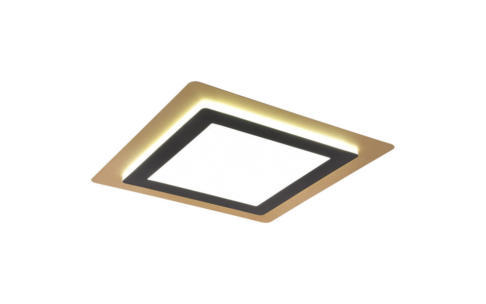 HLW LED LED Ceiling Light - Trion Groan - 46W - Adjustable color - Dimmable - Square - Black Gold - Metal HLW LED LED Ceiling Light - Trion Groan - 46W - Adjustable color - Dimmable - Square - Black Gold - Metal