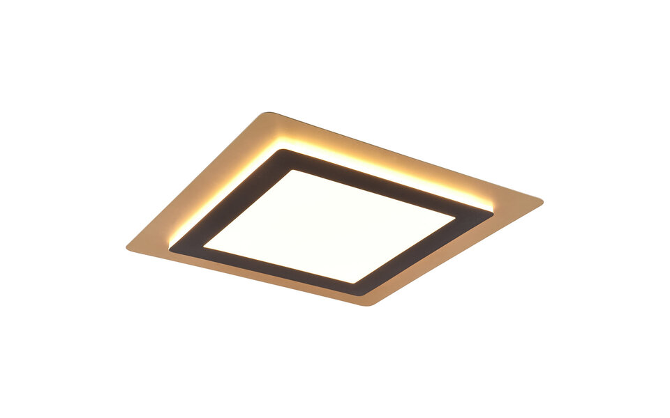 HLW LED LED Ceiling Light - Trion Groan - 46W - Adjustable color - Dimmable - Square - Black Gold - Metal HLW LED LED Ceiling Light - Trion Groan - 46W - Adjustable color - Dimmable - Square - Black Gold - Metal