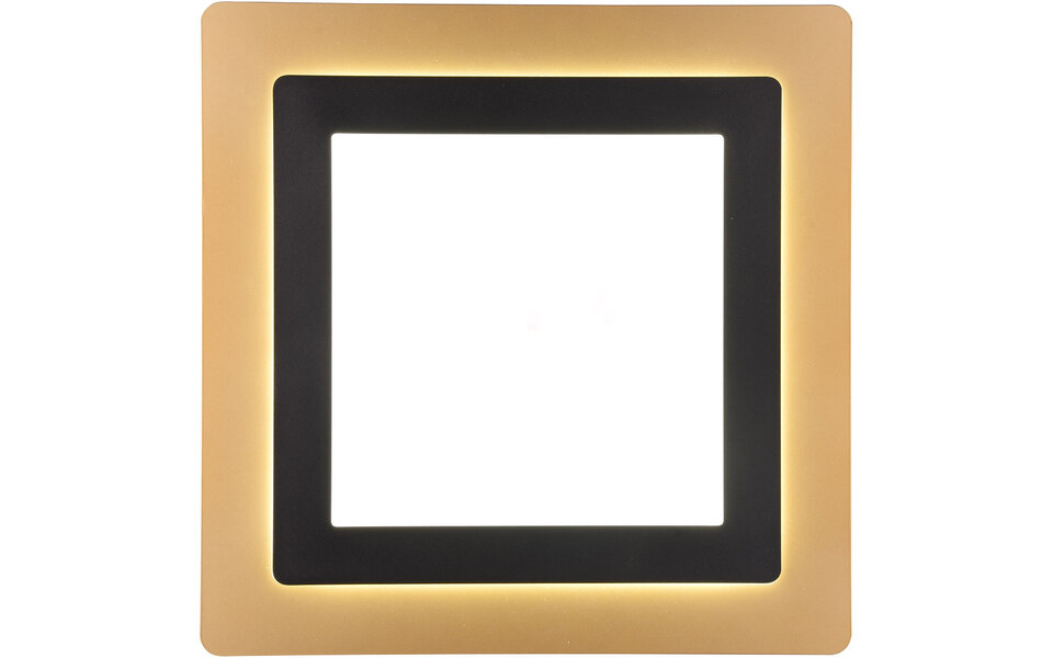 HLW LED LED Plafondlamp - Trion Groan - 46W - Aanpasbaar kleur - Dimbaar - Vierkant - Zwart Goud - Metaal