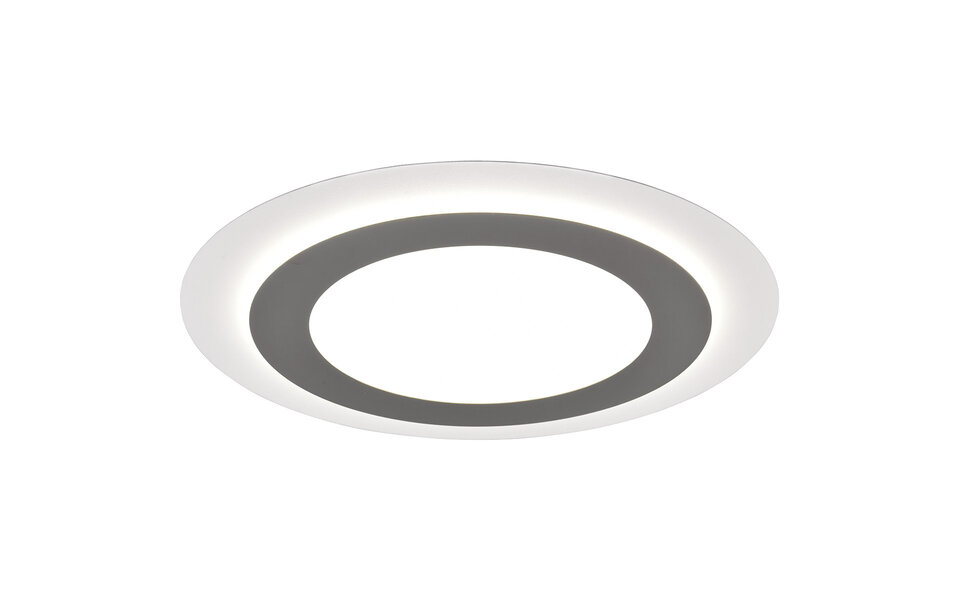 HLW LED LED Ceiling Lamp - Ceiling Lighting - Trion Groan - 42W - Adjustable Color - Remote Control - Dimmable - Round - Matte Nickel - Metal