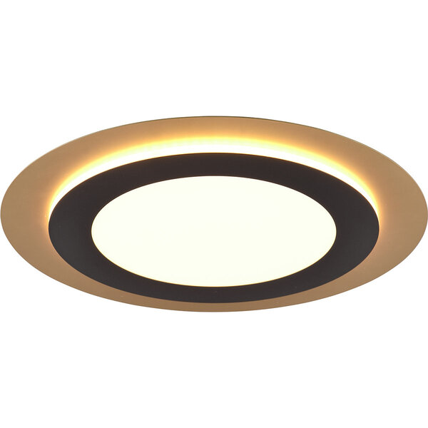 HLW LED LED Plafondlamp - Plafondverlichting - Trion Groan - 42W - Aanpasbare Kleur - Afstandsbediening - Dimbaar - Rond - Zwart Goud - Metaal HLW LED LED Plafondlamp - Plafondverlichting - Trion Groan - 42W - Aanpasbare Kleur - Afstandsbediening - Dimbaar - Rond - Zwart Goud - Metaal