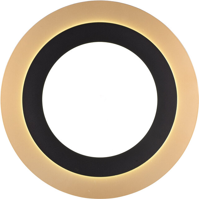 HLW LED LED Plafondlamp - Plafondverlichting - Trion Groan - 42W - Aanpasbare Kleur - Afstandsbediening - Dimbaar - Rond - Zwart Goud - Metaal