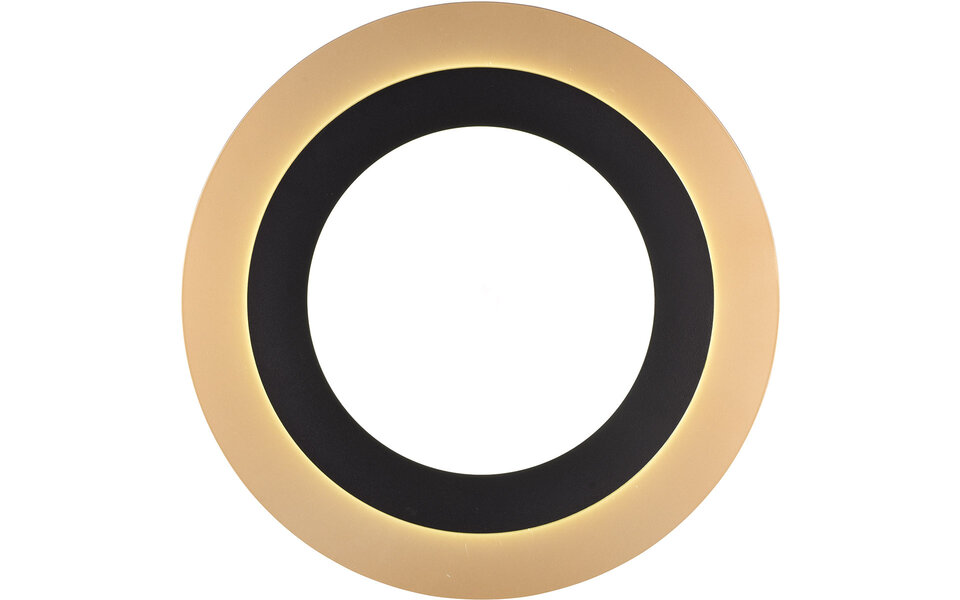 HLW LED LED Plafondlamp - Plafondverlichting - Trion Groan - 42W - Aanpasbare Kleur - Afstandsbediening - Dimbaar - Rond - Zwart Goud - Metaal