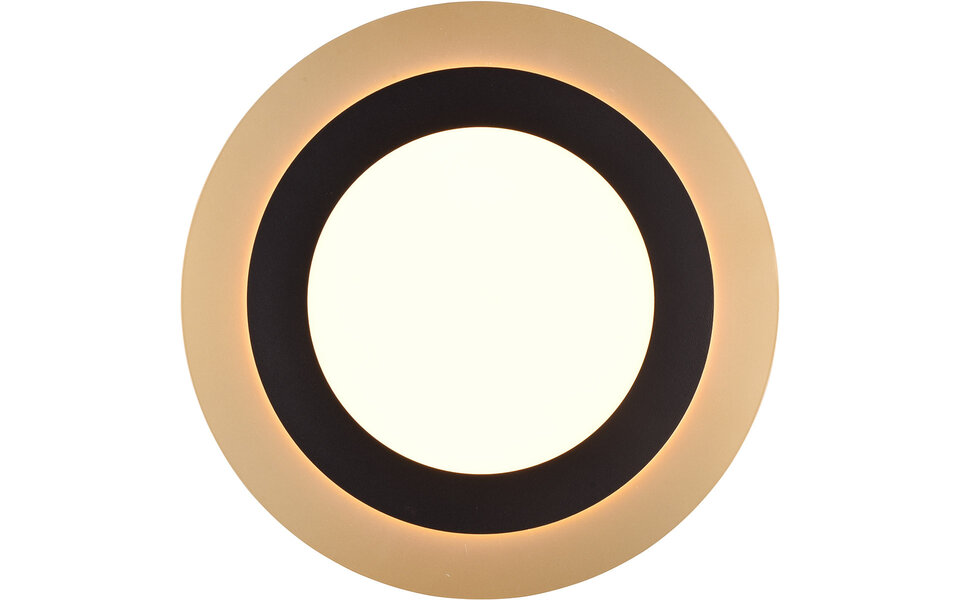 HLW LED LED Plafondlamp - Plafondverlichting - Trion Groan - 42W - Aanpasbare Kleur - Afstandsbediening - Dimbaar - Rond - Zwart Goud - Metaal