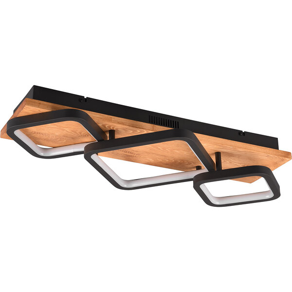 HLW LED LED Plafondlamp - Plafondverlichting - Trion Aram - 32W - Warm Wit 3000K - Dimbaar - Rechthoek - Mat Zwart - Metaal HLW LED LED Plafondlamp - Plafondverlichting - Trion Aram - 32W - Warm Wit 3000K - Dimbaar - Rechthoek - Mat Zwart - Metaal