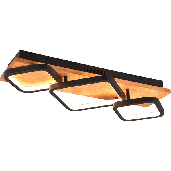 HLW LED LED Plafondlamp - Plafondverlichting - Trion Aram - 32W - Warm Wit 3000K - Dimbaar - Rechthoek - Mat Zwart - Metaal HLW LED LED Plafondlamp - Plafondverlichting - Trion Aram - 32W - Warm Wit 3000K - Dimbaar - Rechthoek - Mat Zwart - Metaal