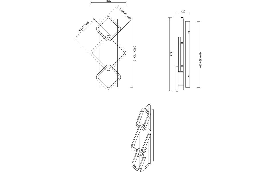 HLW LED LED Ceiling Lamp - Ceiling Lighting - Trion Aram - 32W - Warm White 3000K - Dimmable - Rectangular - Matte Black - Metal HLW LED LED Ceiling Lamp - Ceiling Lighting - Trion Aram - 32W - Warm White 3000K - Dimmable - Rectangular - Matte Black - Metal
