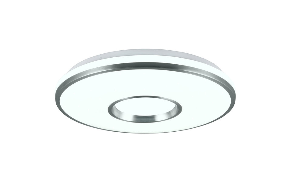 HLW LED LED Plafondlamp - Plafondverlichting - Trion Reli - 21W - Aanpasbare Kleur - RGB - Afstandsbediening - Dimbaar - Sterlicht - Rond - Geborsteld Aluminium - Kunststof
