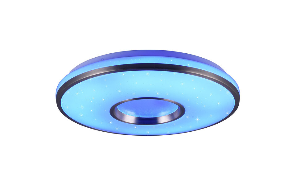 HLW LED LED Ceiling Lamp - Ceiling Lighting - Trion Reli - 21W - Adjustable Color - RGB - Remote Control - Dimmable - Star Light - Round - Brushed Aluminum - Plastic HLW LED LED Ceiling Lamp - Ceiling Lighting - Trion Reli - 21W - Adjustable Color - RGB - Remote Control - Dimmable - Star Light - Round - Brushed Aluminum - Plastic