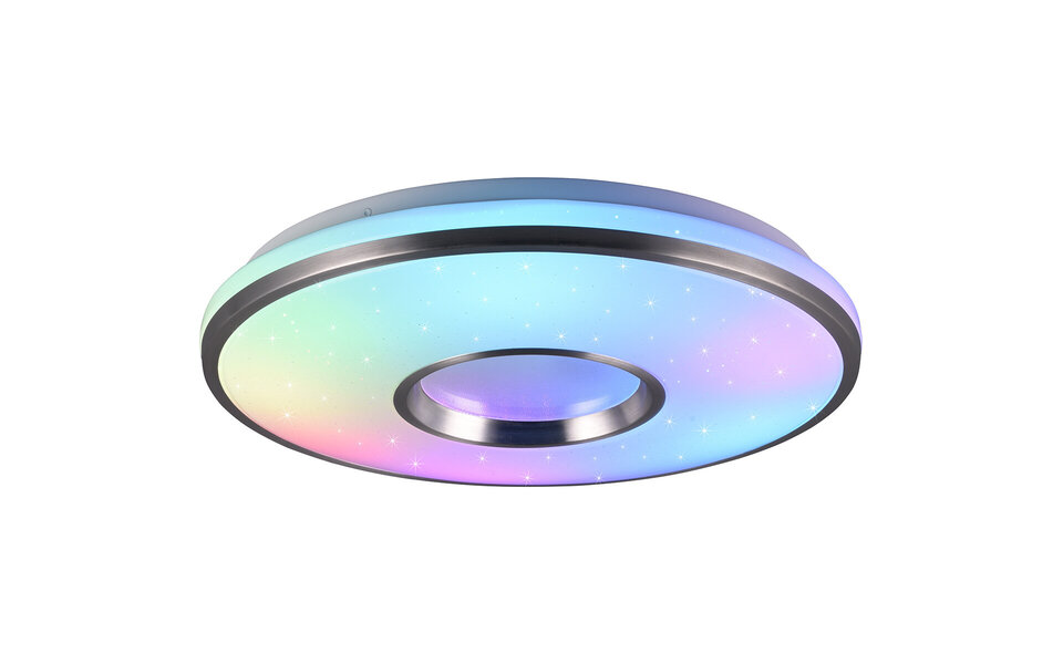 HLW LED LED Ceiling Lamp - Ceiling Lighting - Trion Reli - 21W - Adjustable Color - RGB - Remote Control - Dimmable - Star Light - Round - Brushed Aluminum - Plastic HLW LED LED Ceiling Lamp - Ceiling Lighting - Trion Reli - 21W - Adjustable Color - RGB - Remote Control - Dimmable - Star Light - Round - Brushed Aluminum - Plastic