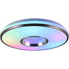 HLW LED LED Plafondlamp - Plafondverlichting - Trion Reli - 21W - Aanpasbare Kleur - RGB - Afstandsbediening - Dimbaar - Sterlicht - Rond - Geborsteld Aluminium - Kunststof