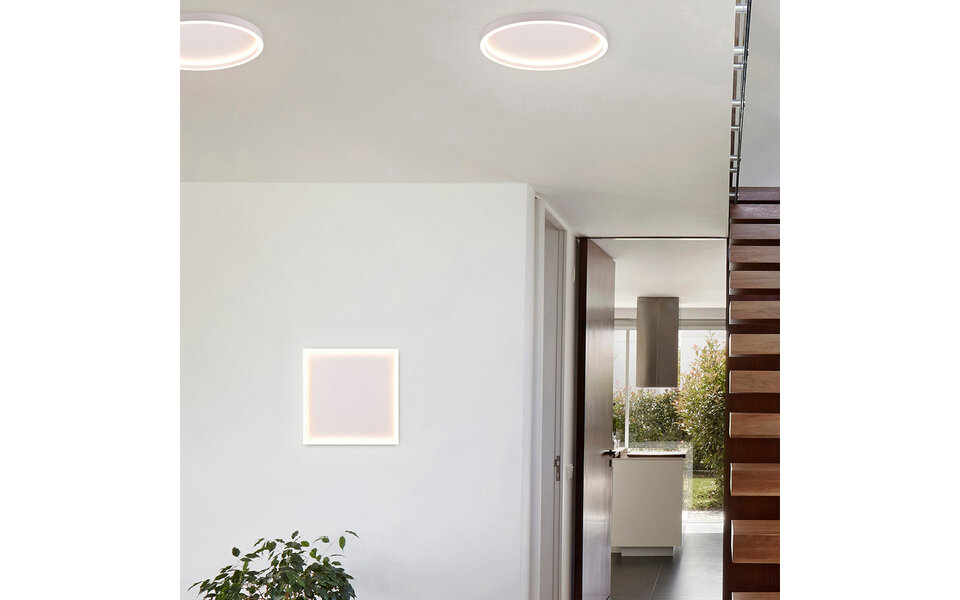 HLW LED LED Ceiling Light - Trion Rad - Surface Mounted Square 20W - Warm White 3000K - Matte White - Metal