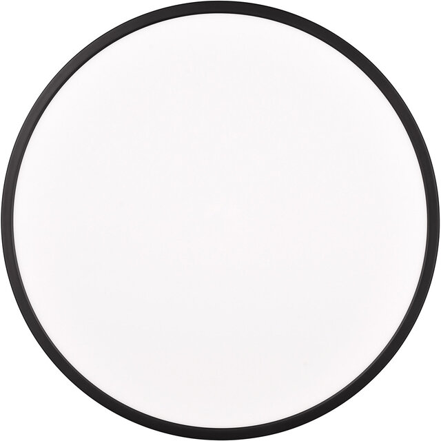 ronde mat zwarte dimbare LED plafondlamp 30W 2400 lumen met aanpasbare kleurtemperatuur, Ø50cm