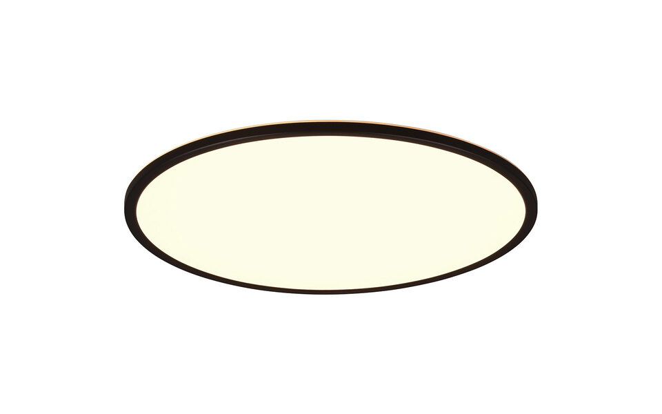 HLW LED LED Ceiling Light - Trion Skiff - 30W - Adjustable Color - Dimmable - Remote Control - Round - Matte Black - Plastic