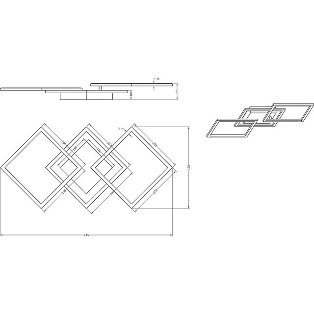 HLW LED LED Ceiling Lamp - Trion Square - 38W - Natural White 4000K - Square - Matt White - Metal
