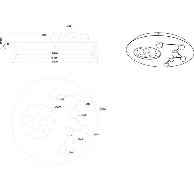 HLW LED LED Plafondlamp - Plafondverlichting - Trion Zion - 42W - Aanpasbare Kleur - Dimbaar - Rond - Mat Zwart - Metaal